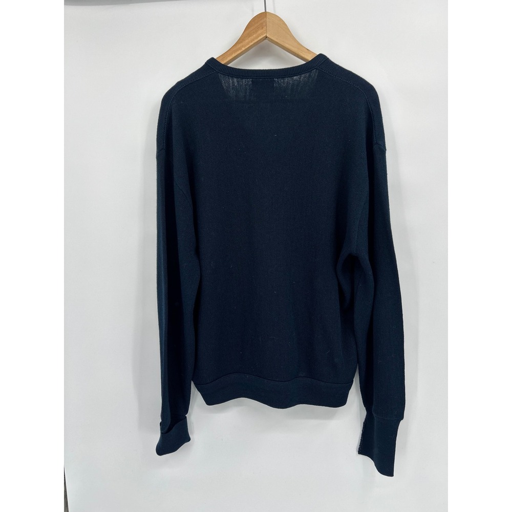 Vintage IZOD‎ Lacoste Mens XL V Neck Sweater Blue Long Sleeve Acrylic Knit - Picture 7 of 7